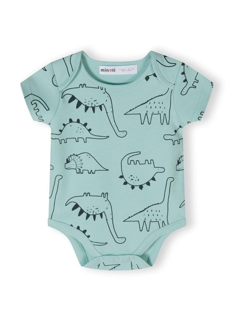 MINOTI Boys 2 pack short sleeve bodysuits envelope shoulders mint - Image 5